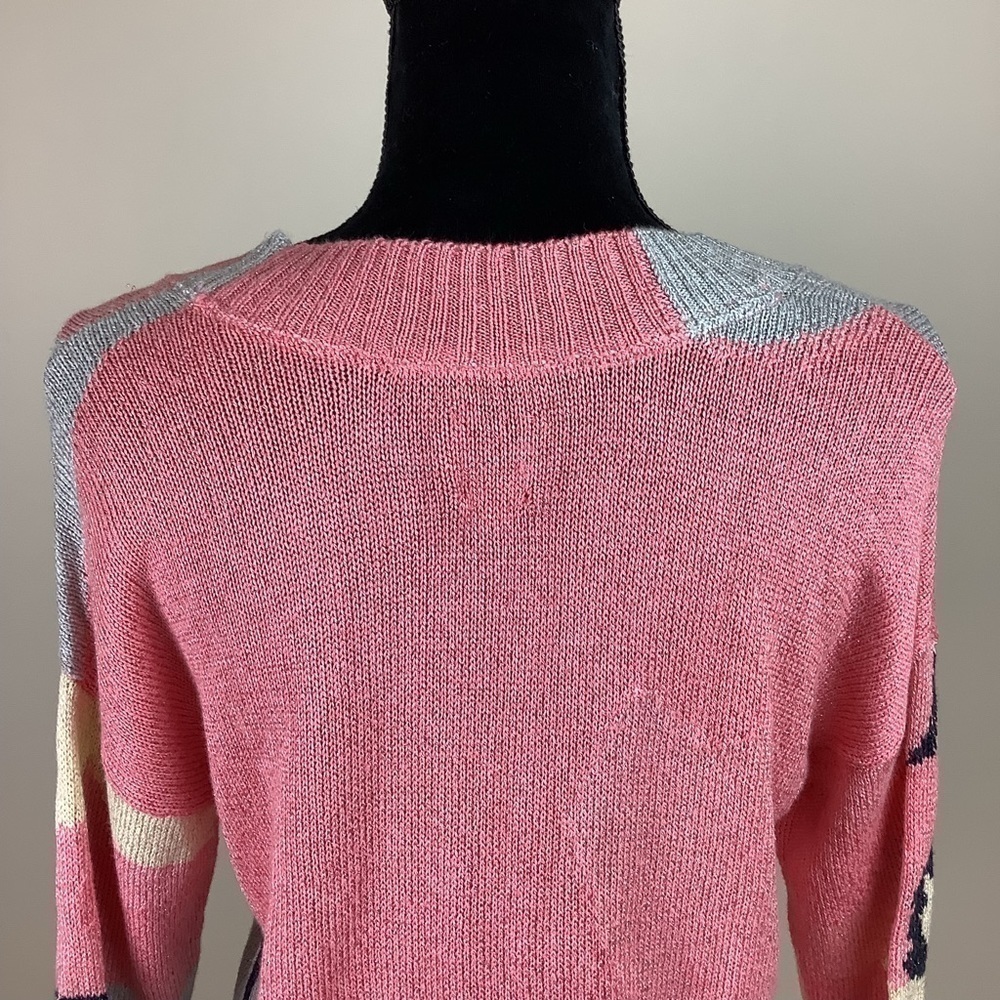 NIC+ZOE SWEATER PINK PATCHWORK SWEATER - Picture 11 of 11